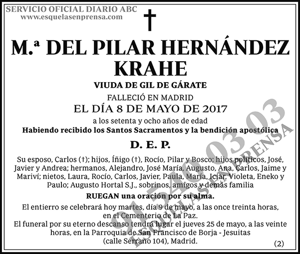 M.ª del Pilar Hernández Krahe